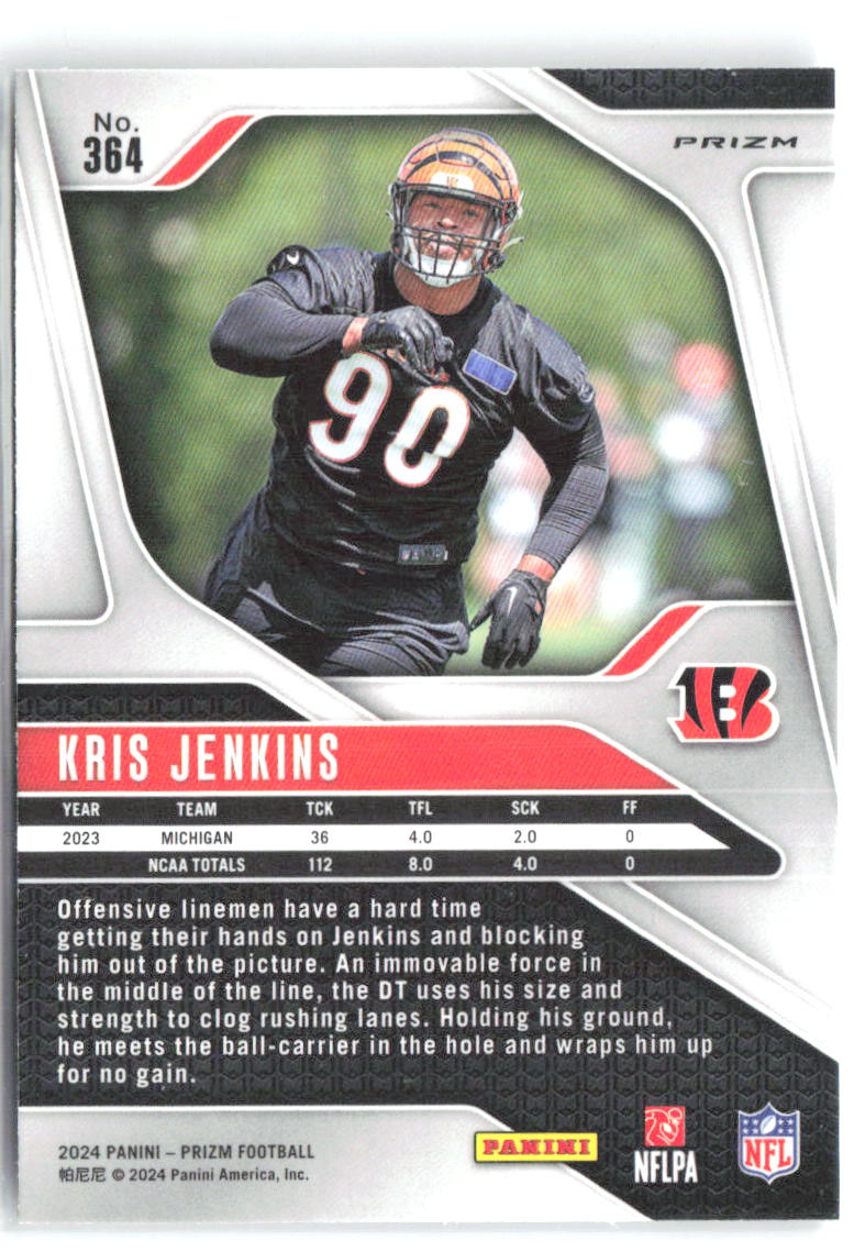 Kris Jenkins Panini Prizm - Silver 364 2024 Cincinnati Bengals