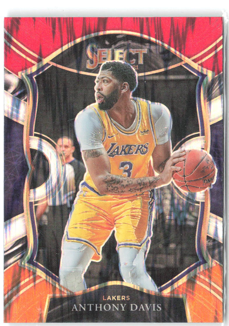 Anthony Davis Panini Select Red White Orange Flash 45 2020-21 Los Angeles Lakers