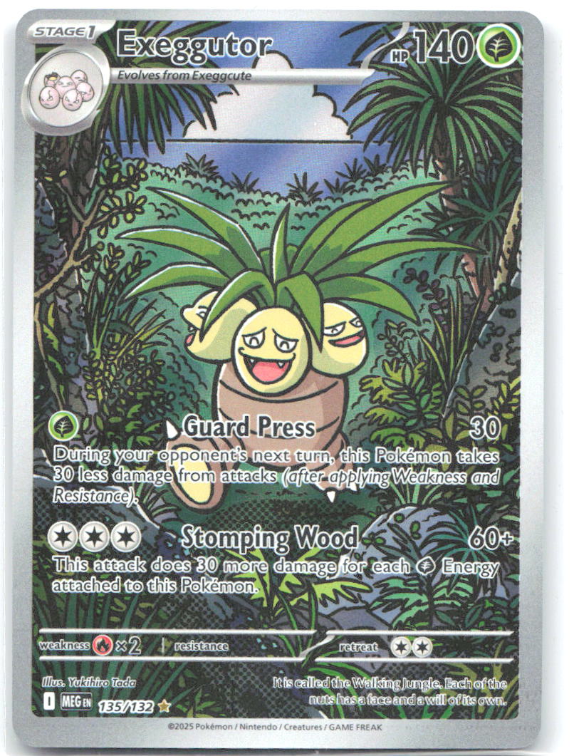 Exeggutor Holo Illustration Rare ME01: Mega Evolution 135/132 NM Yukihiro Tada