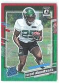 Israel Abanikanda Donruss - Optic Rated Rookie Red & Green Prizm 379 2023 Jets