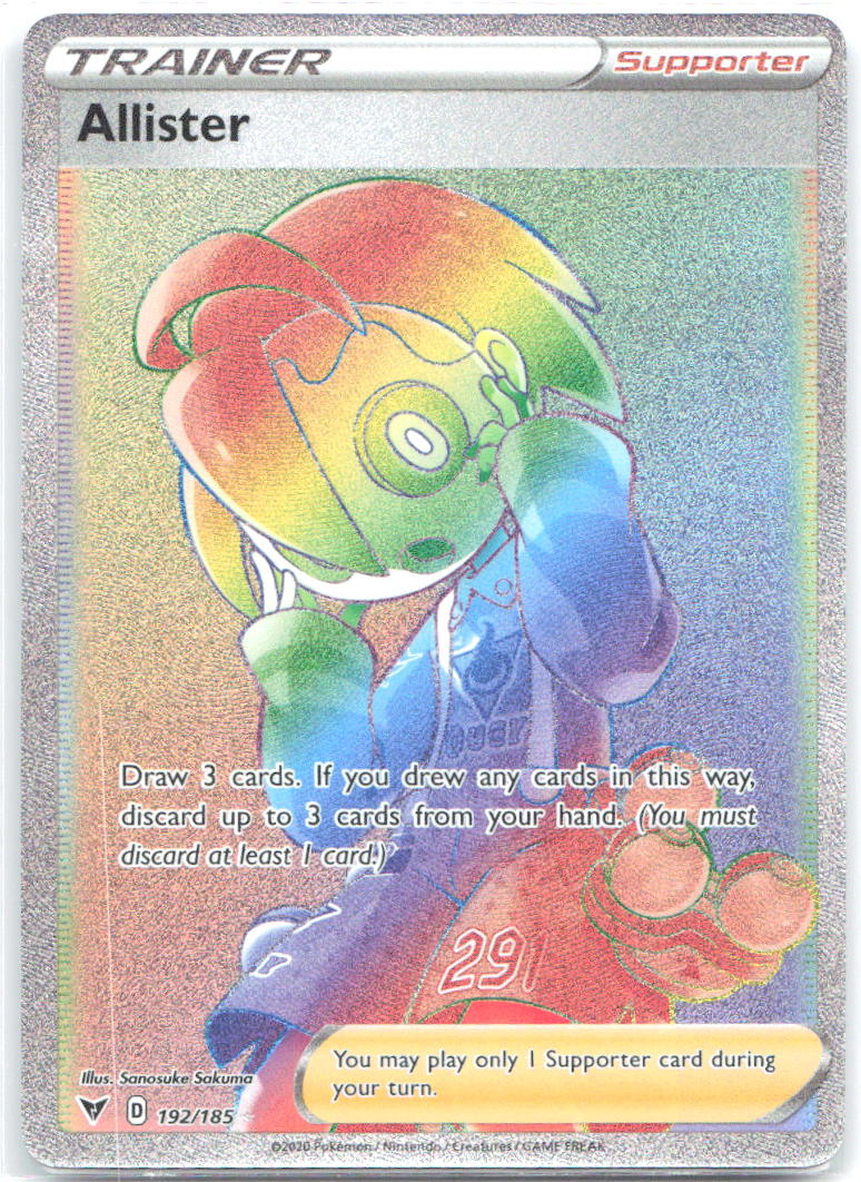 Allister Secret Holo Secret Rare SWSH04 Vivid Voltage 192/185 NM Sanosuke Sakuma