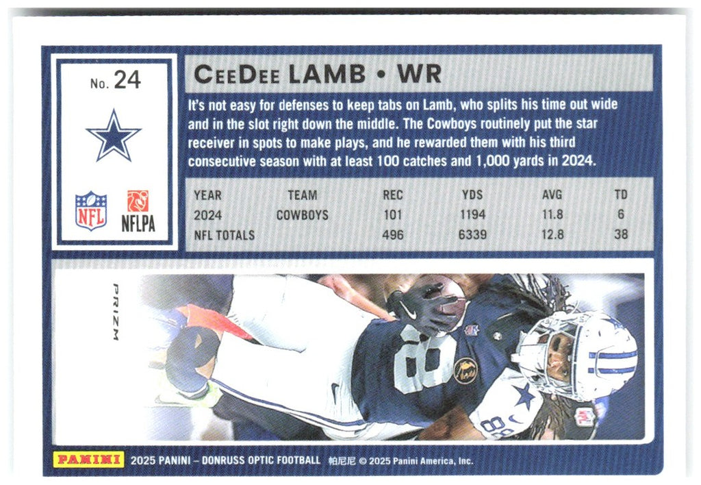 CeeDee Lamb Donruss Optic - Holo 24 2025 Dallas Cowboys