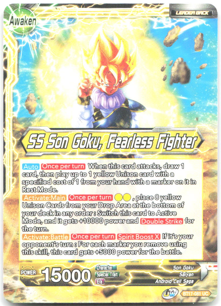 Son Goku // SS Son Goku Fearless Fighter Uncommon Ultimate Squad BT17 081 NM