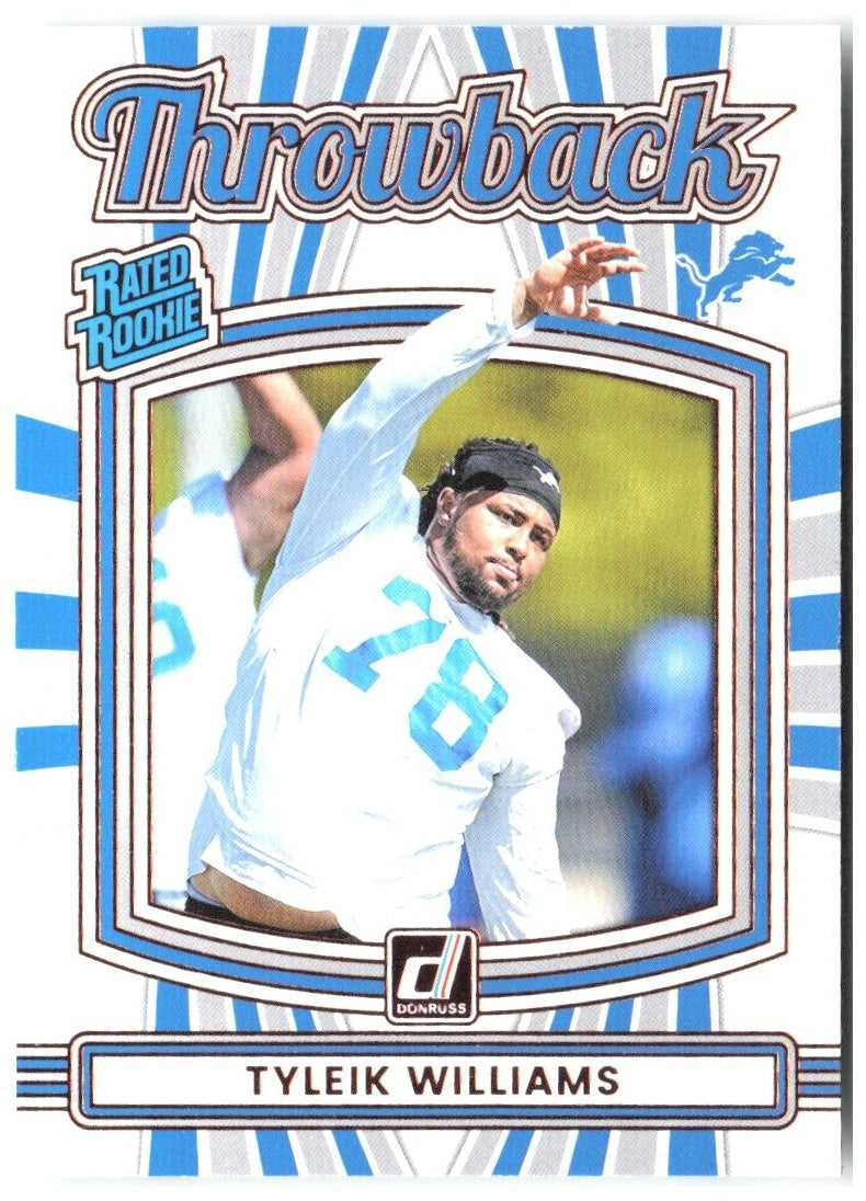 Tyleik Williams Donruss - Rated Rookies Throwback 5 2025 Detroit Lions