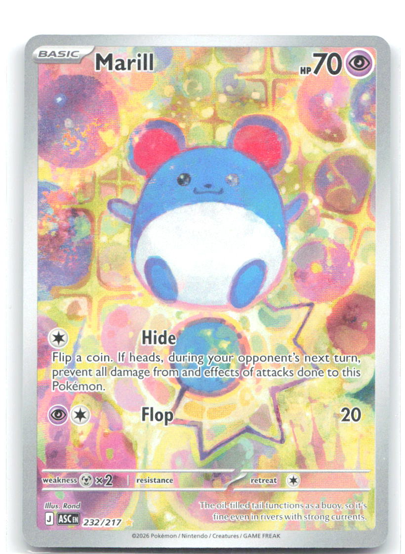Marill Holo Illustration Rare ME: Ascended Heroes 232/217 NM Yoshimoto Yoshimon