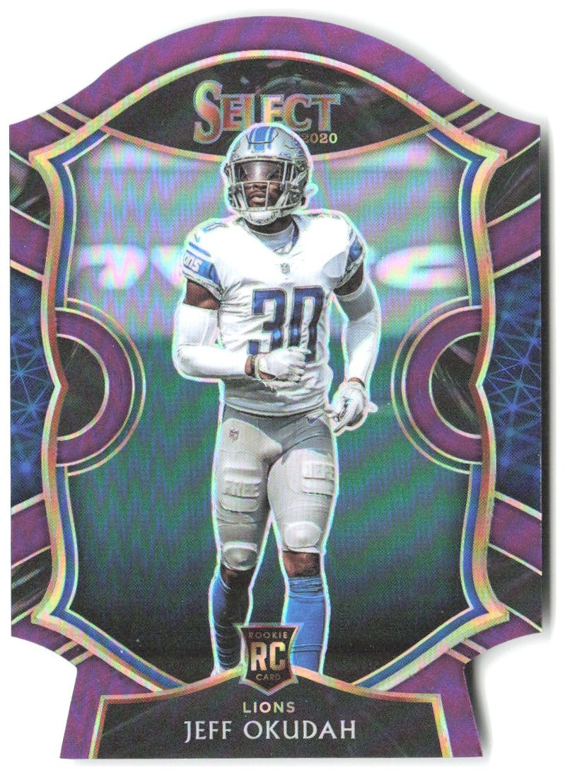 Jeff Okudah Panini Select - Purple Prizm Die Cut 86 2020 Detroit Lions