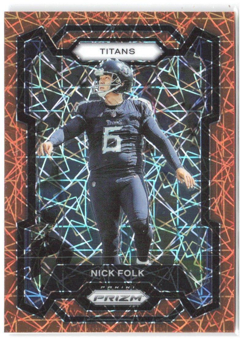 Nick Folk Panini Prizm - Lazer 208 2023 Tennessee Titans