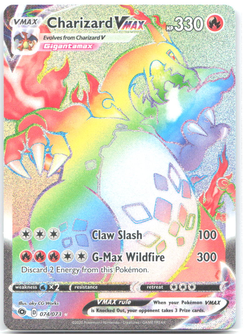 Charizard VMAX Secret Holo Secret Rare Champion's Path 74/73 NM aky CG Works