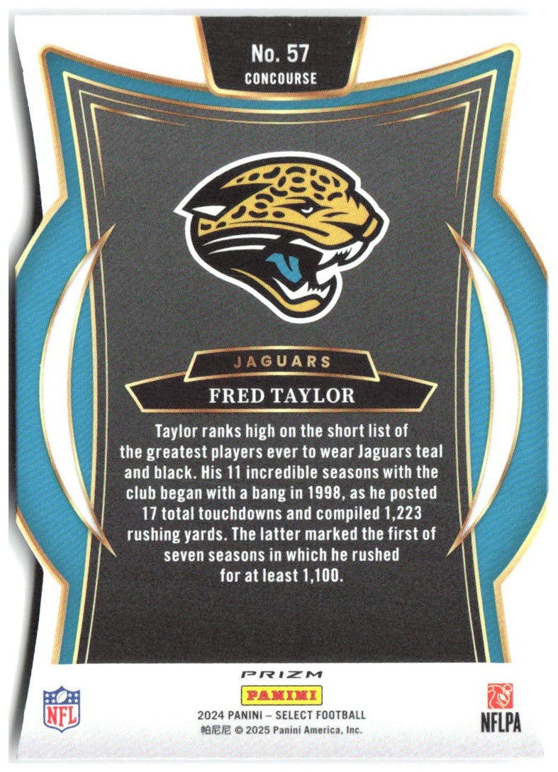 Fred Taylor Panini Select - Silver Prizm Die Cut 57 2024 Jacksonville Jaguars