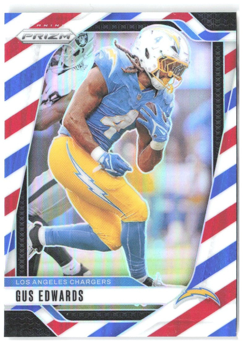 Gus Edwards Panini Prizm - Red White and Blue 158 2024 Los Angeles Chargers