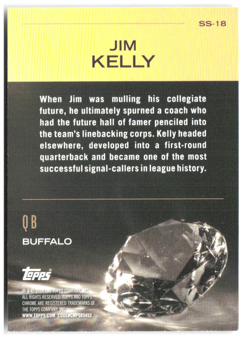 Jim Kelly Topps Chrome - Sunday Swag X-Fractor SS-18 2024 Buffalo Bills