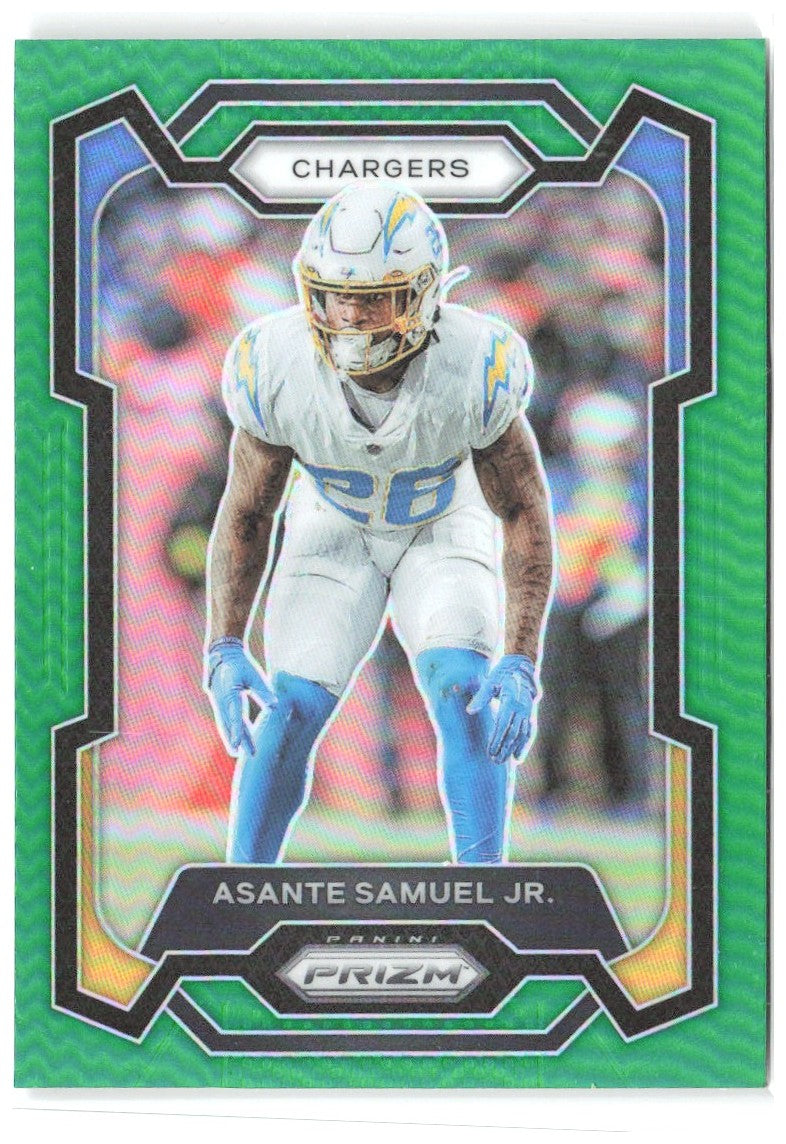 Asante Samuel Jr. Panini Prizm - Green 152 2023 Los Angeles Chargers
