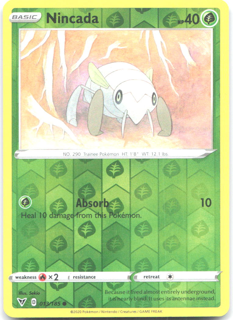 Nincada Reverse Holo Common SWSH04 Vivid Voltage 013/185 NM Sekio
