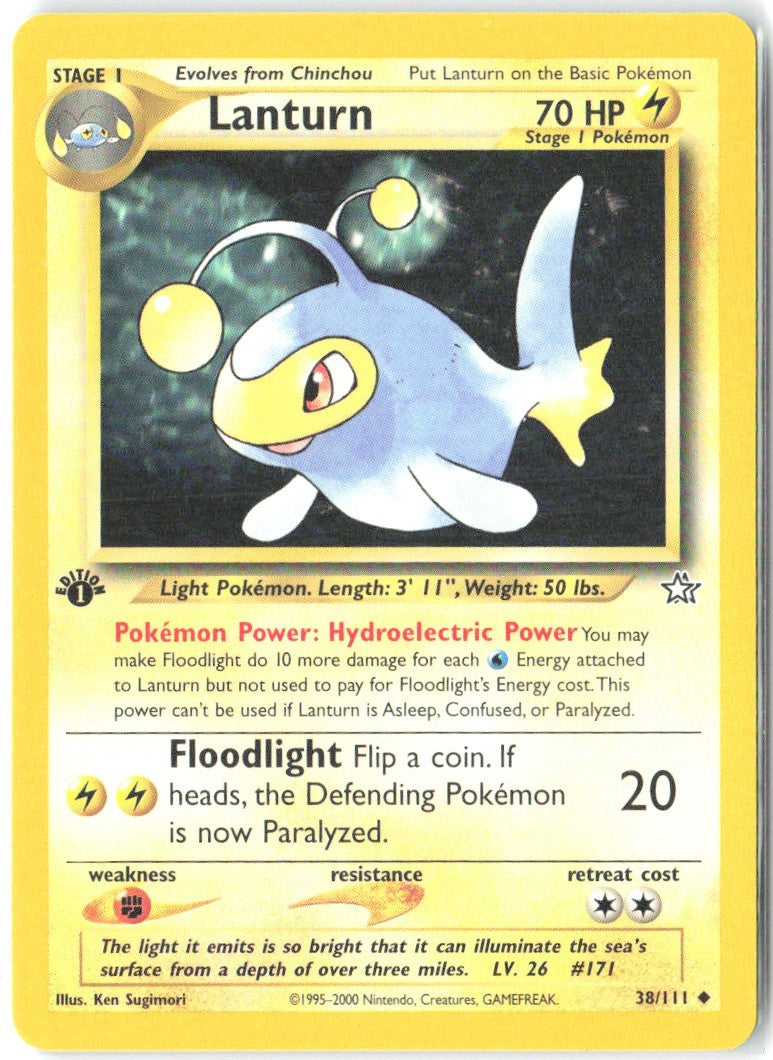 Lanturn 1st Edition Uncommon Neo Genesis 038/111 NM Ken Sugimori