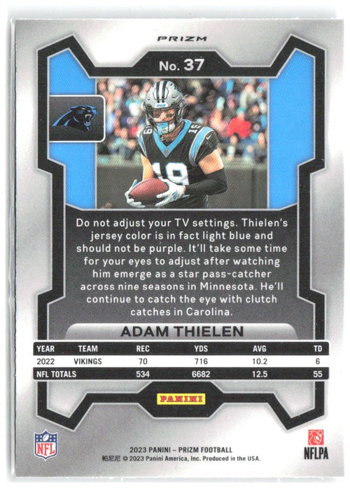 Adam Thielen Panini Prizm - Silver 37 2023 Carolina Panthers