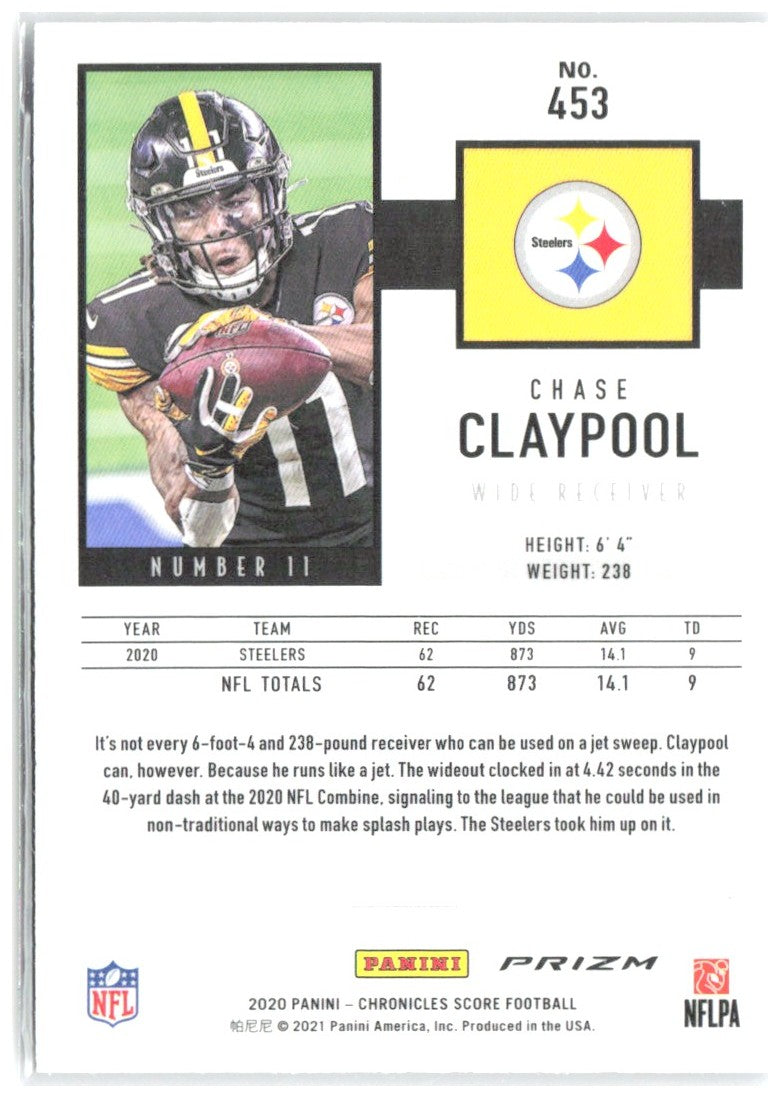 Chase Claypool Chronicles - 2020 Score Update Rookies Silver 453 2020 Steelers