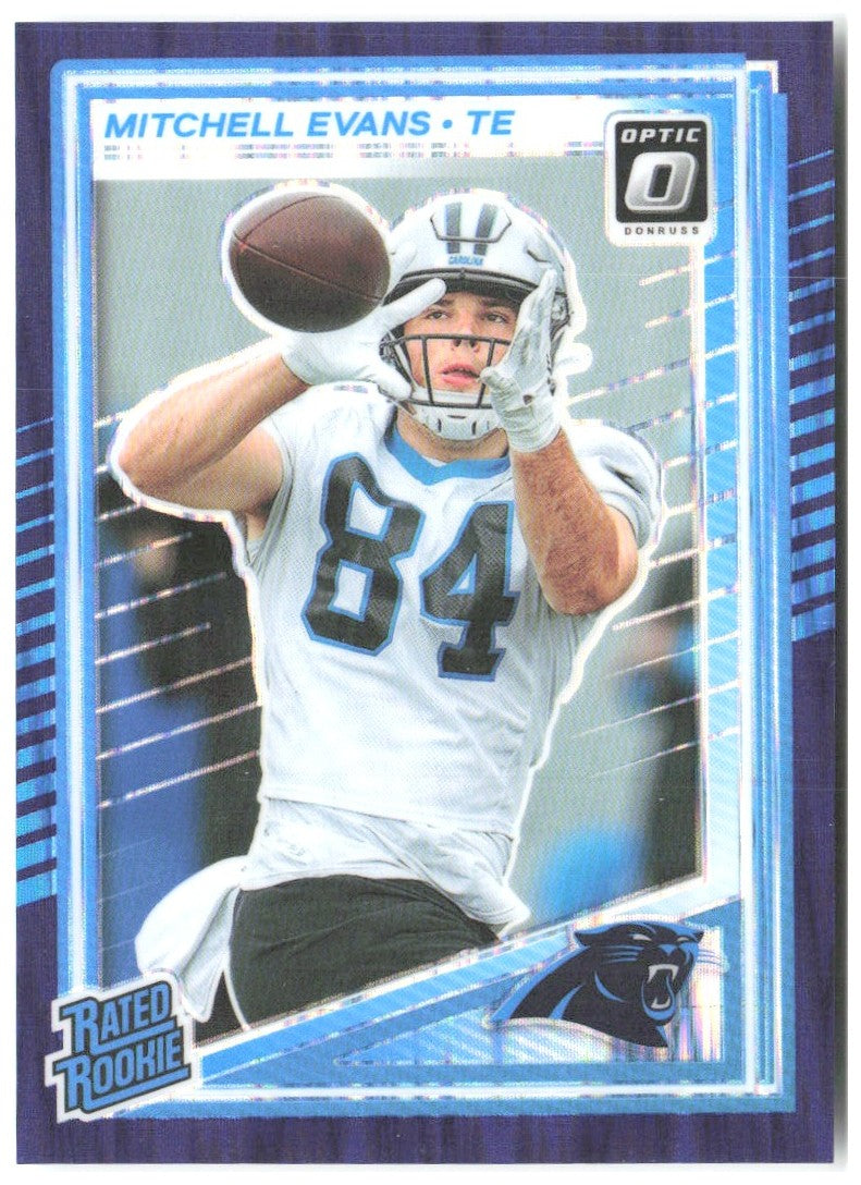 Mitchell Evans Donruss Optic - Purple Shock 254 2025 Carolina Panthers