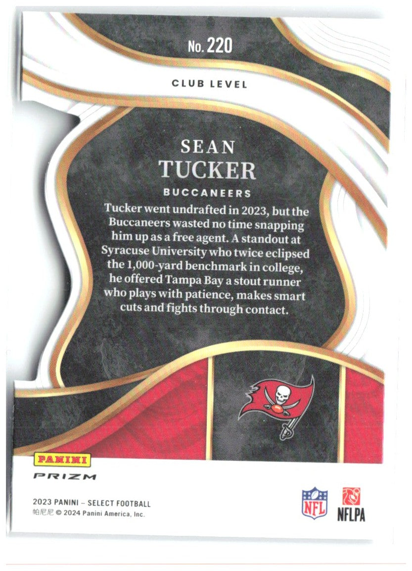 Sean Tucker Panini Select - Silver Prizms Die Cuts 220 2023 Tampa Bay Buccaneers