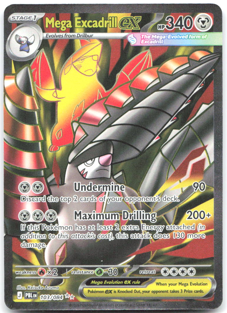 Mega Excadrill ex Ultra Rare ME05: Pitch Black 103/084 NM Keisuke Azuma