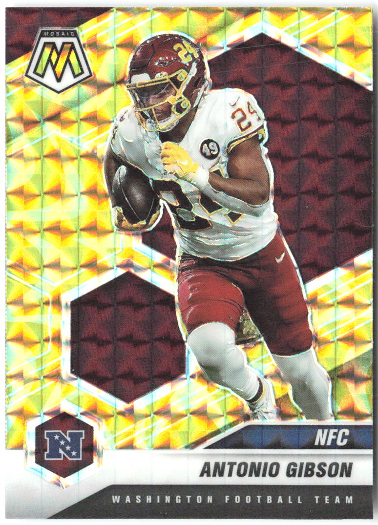 Antonio Gibson Mosaic - Prizm Reactive Yellow 214 2021 Washington Football Team
