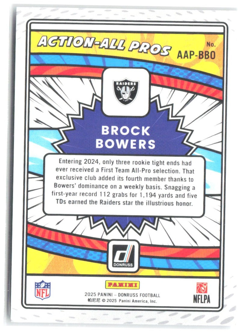 Brock Bowers Donruss - Action-All Pros AAP-BBO 2025 Las Vegas Raiders