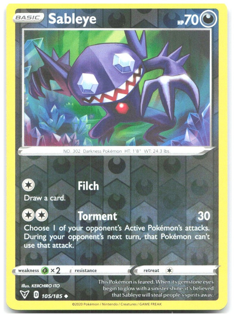 Sableye Reverse Holo Uncommon SWSH04 Vivid Voltage 105/185 NM KEIICHIRO ITO