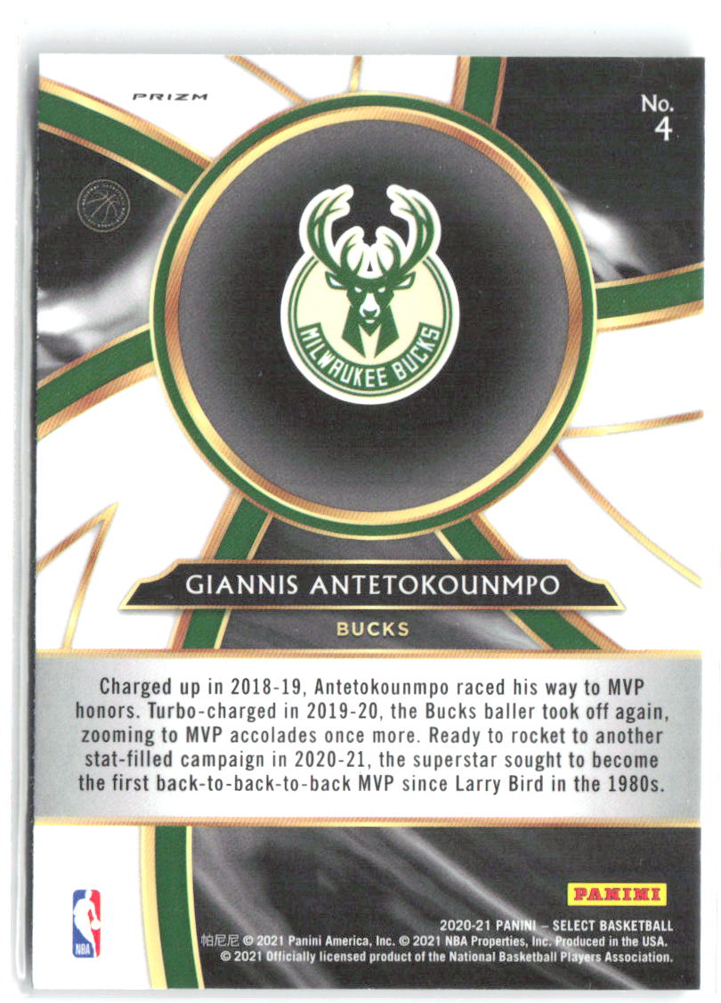 Giannis Antetokounmpo Select - Turbo Charged Silver 4 2020-21 Milwaukee Bucks