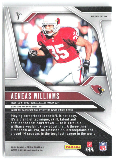 Aeneas Williams Panini Prizm - Silver 7 2024 Arizona Cardinals