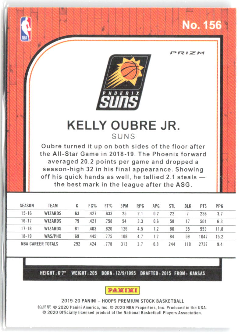 Kelly Oubre Jr. Hoops Premium Stock Prizms Silver Mojo 156 2019-20 Phoenix Suns
