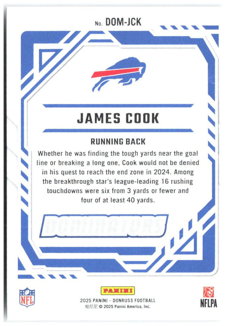 James Cook Donruss - Dominators DOM-JCK 2025 Buffalo Bills