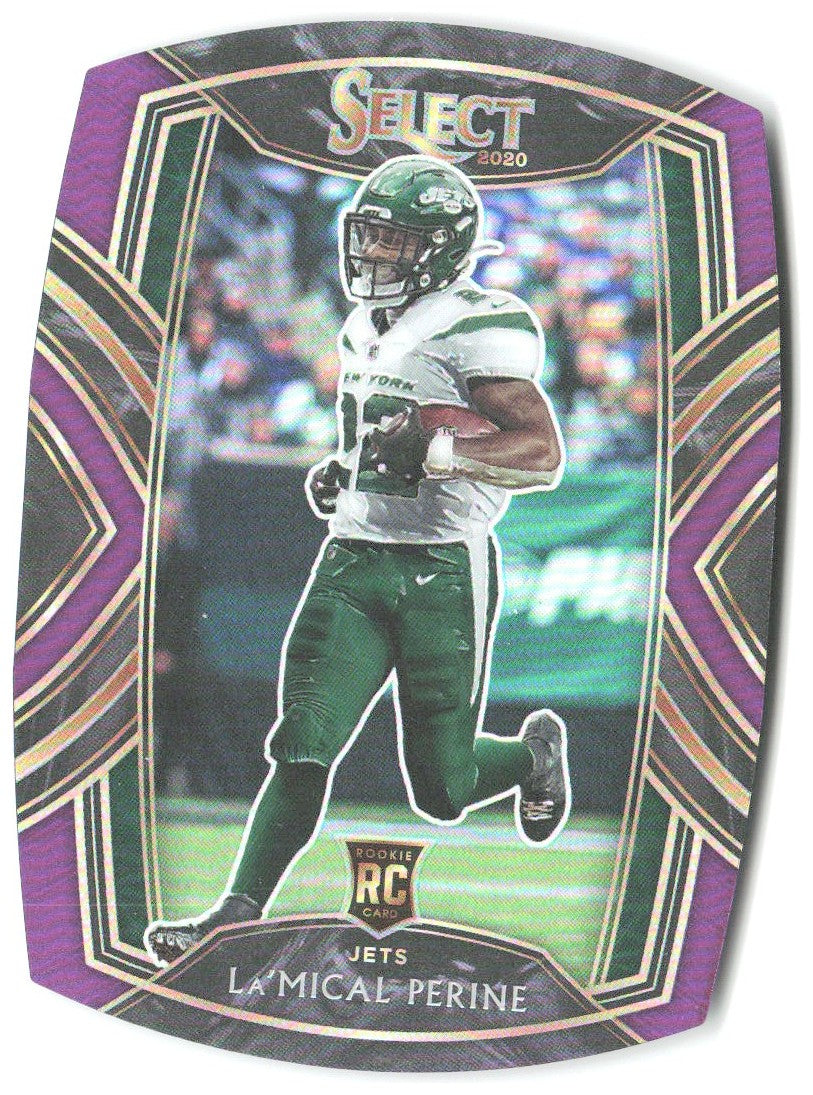 La'Mical Perine Panini Select - Purple Prizm Die Cut 280 2020 New York Jets
