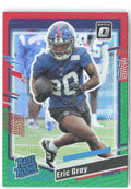 Eric Gray Donruss Optic Rated Rookie Red & Green Prizm 377 2023 New York Giants