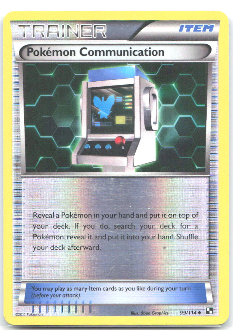 Pokemon Communication Reverse Holo Black and White 99/114 NM 5ban Graphics
