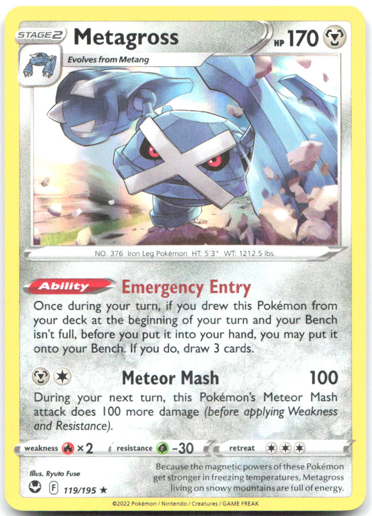 Metagross Holo Rare SWSH12: Silver Tempest 119/195 NM Ryuta Fuse