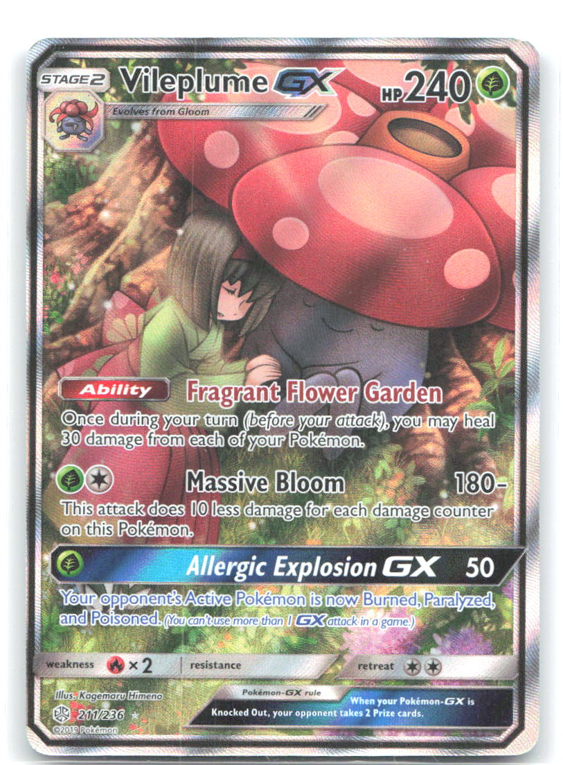 Vileplume GX Full Art Ultra Rare SM Cosmic Eclipse 211/236 NM Kagemaru Himeno