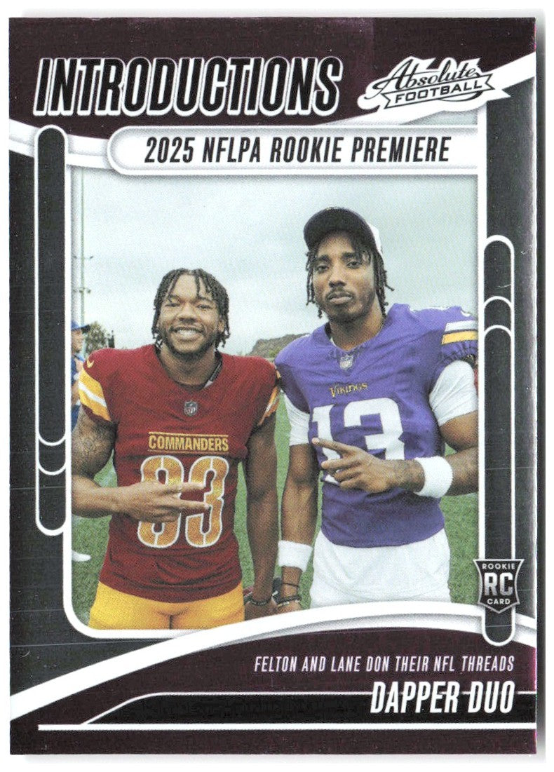 Dapper Duo Panini Absolute - Introductions I-TFN 2025 Vikings / Commanders