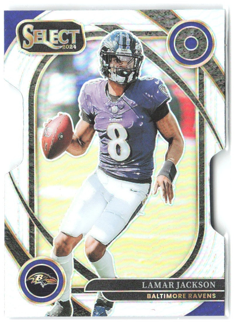 Lamar Jackson Panini Select - Silver Prizm Die Cut 227 2024 Baltimore Ravens