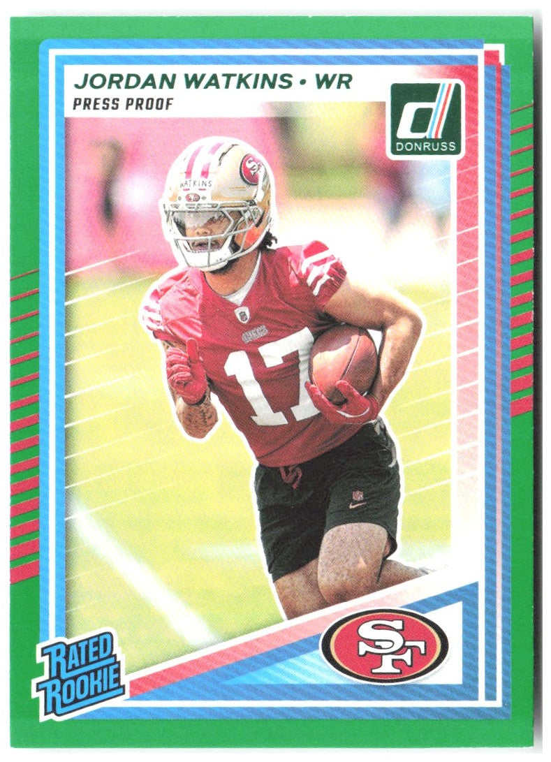 Jordan Watkins Donruss - Press Proofs Green 356 2025 San Francisco 49ers