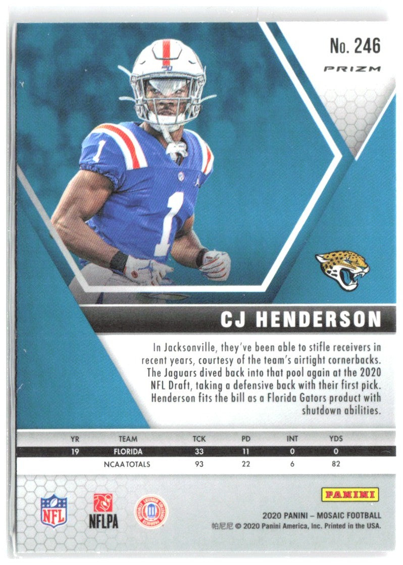 CJ Henderson Panini Mosaic - Prizm Camo Pink 246 2020 Jacksonville Jaguars