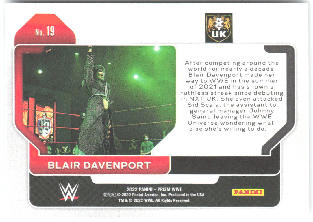 Blair Davenport Panini Prizm WWE 19 2022 RC