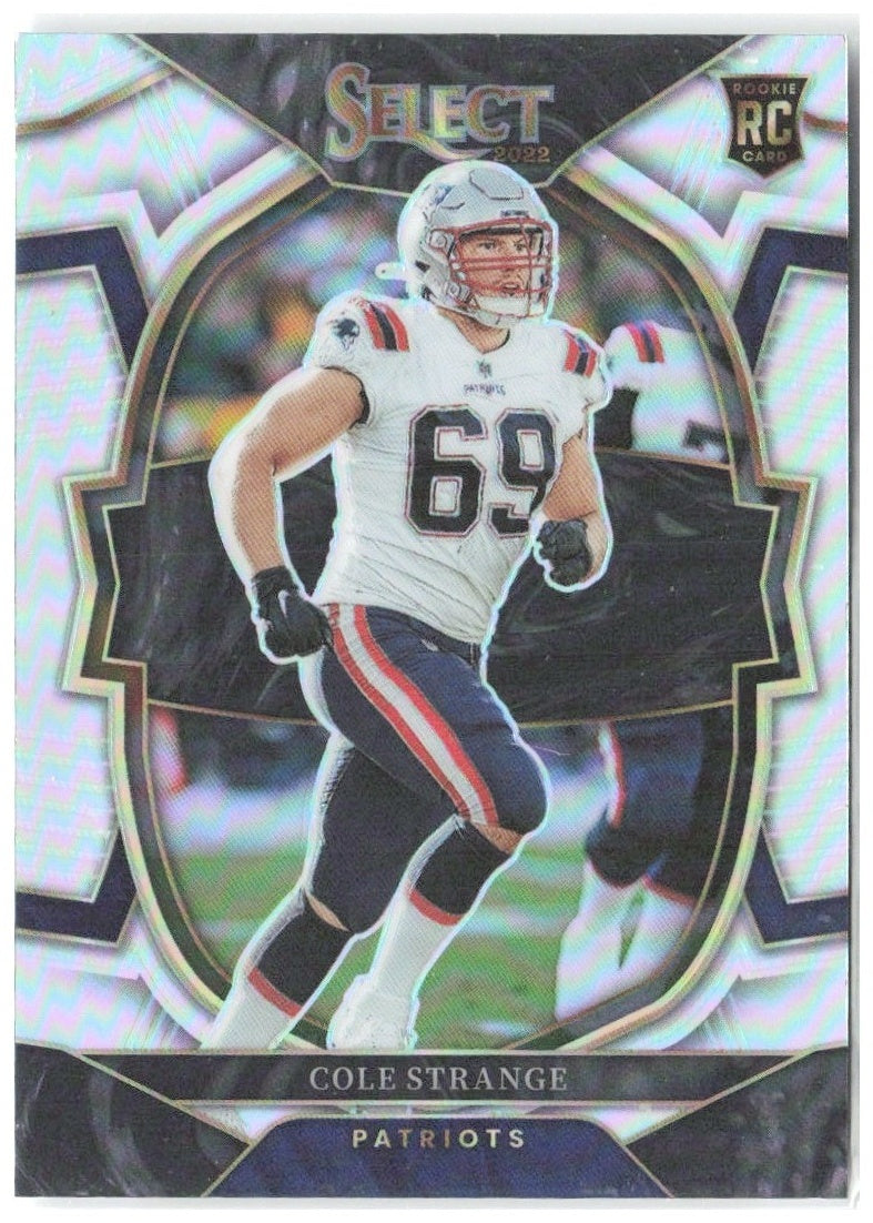 Cole Strange Panini Select - Silver Prizm 91 2022 New England Patriots