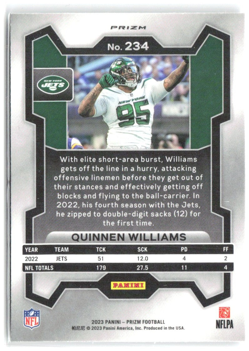 Quinnen Williams Panini Prizm - Silver 234 2023 New York Jets