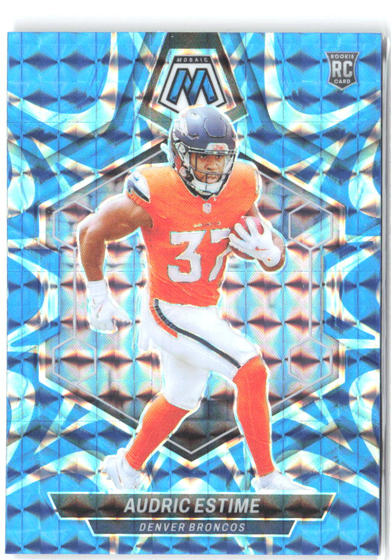 Audric Estime Panini Mosaic - Mosaic Reactive Blue 392 2024 Denver Broncos