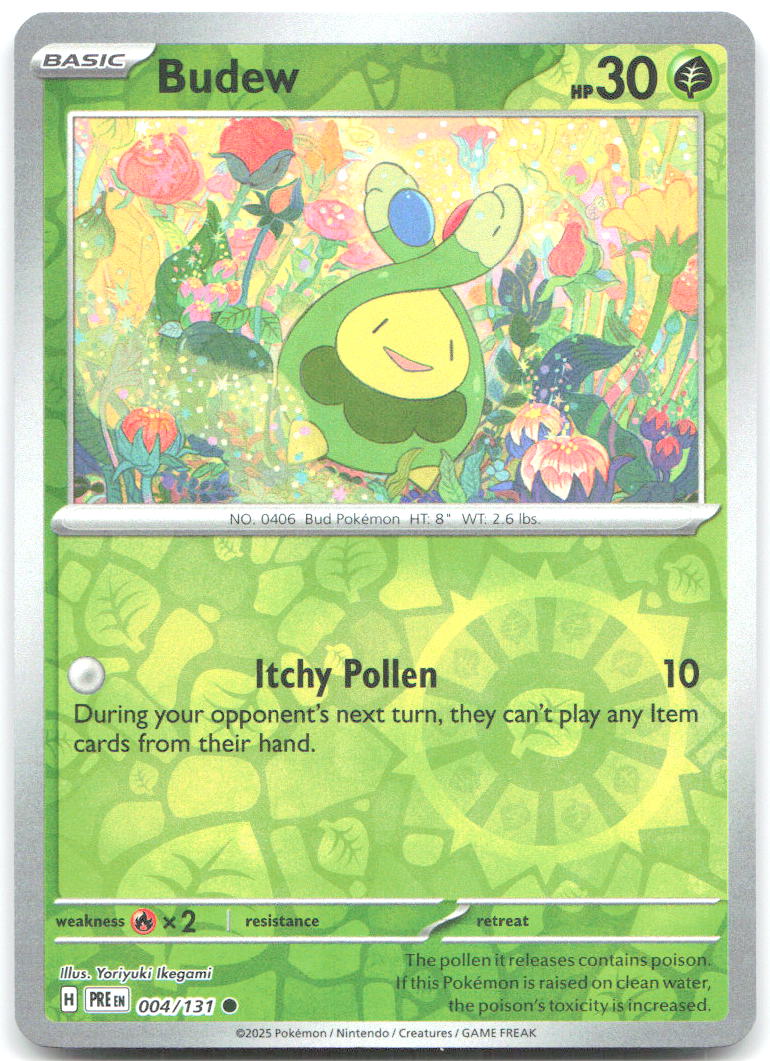 Budew Reverse Holo Common SV: Prismatic Evolutions 004/131 NM Yoriyuki Ikegami