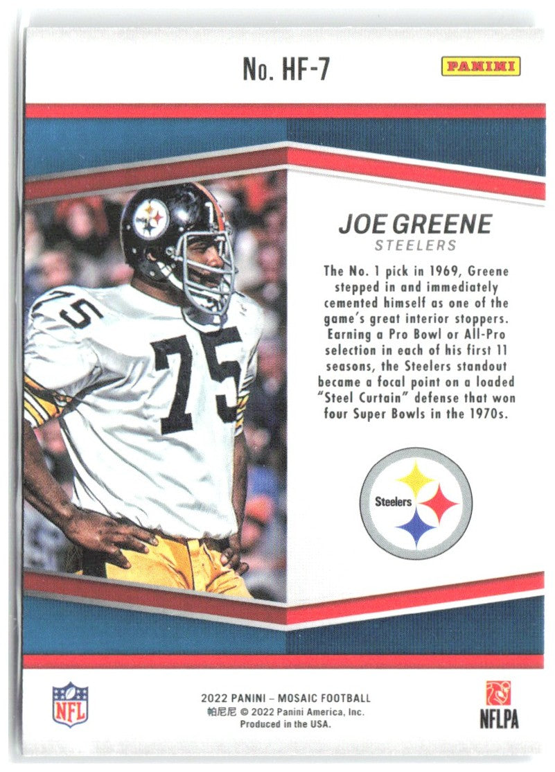 Joe Greene Panini Mosaic - HoloFame HF-7 2022 Pittsburgh Steelers