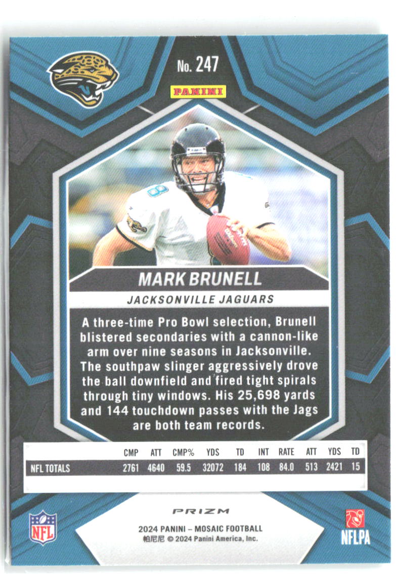 Mark Brunell Panini Mosaic - Mosaic Green 247 2024 Jacksonville Jaguars