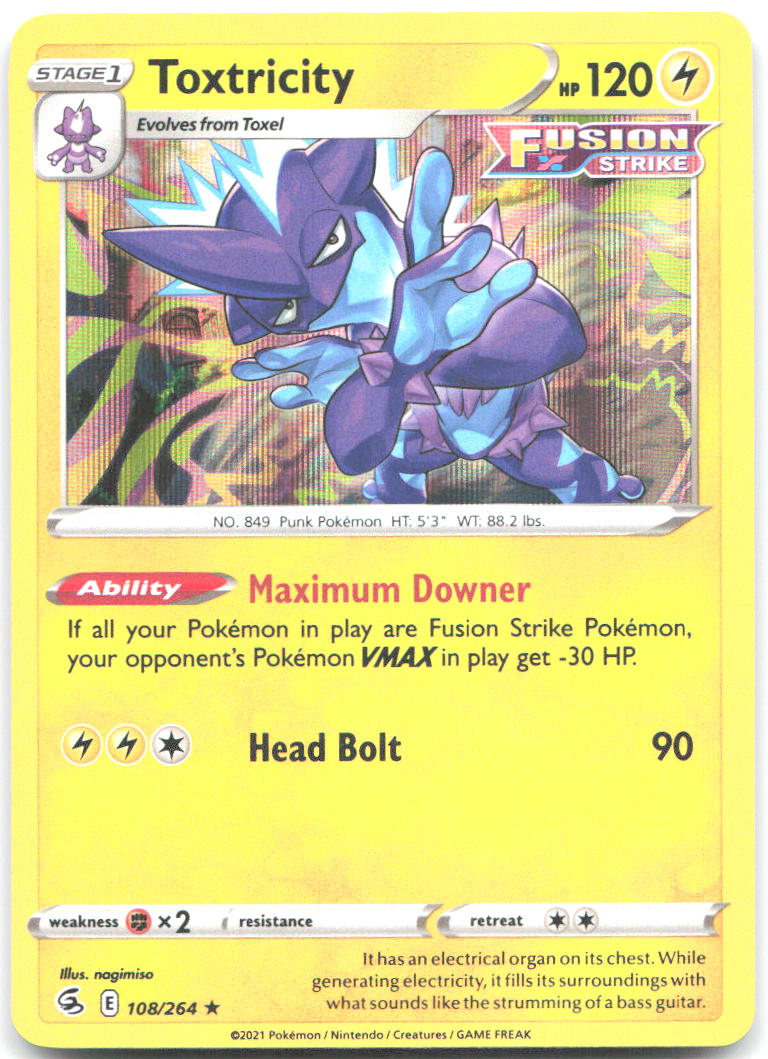 Toxtricity 108 Holo Rare SWSH08 Fusion Strike 108/264 NM nogimiso