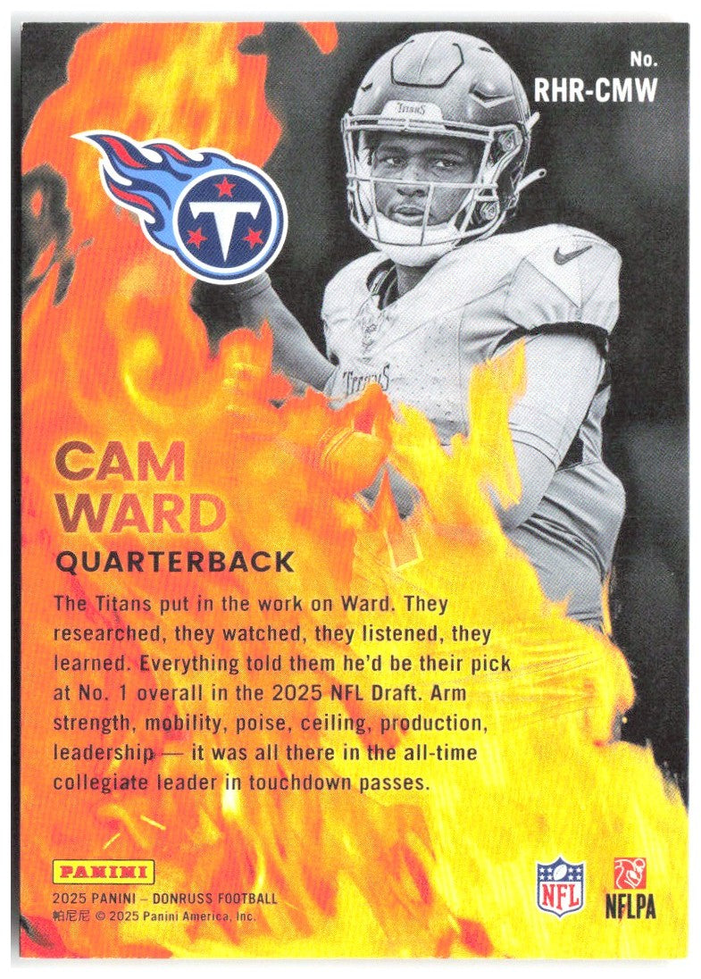 Cam Ward Donruss - Red Hot Rookies RHR-CMW 2025 Tennessee Titans