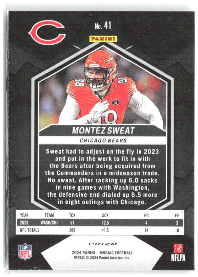 Montez Sweat Panini Mosaic - Mosaic 41 2024 Chicago Bears