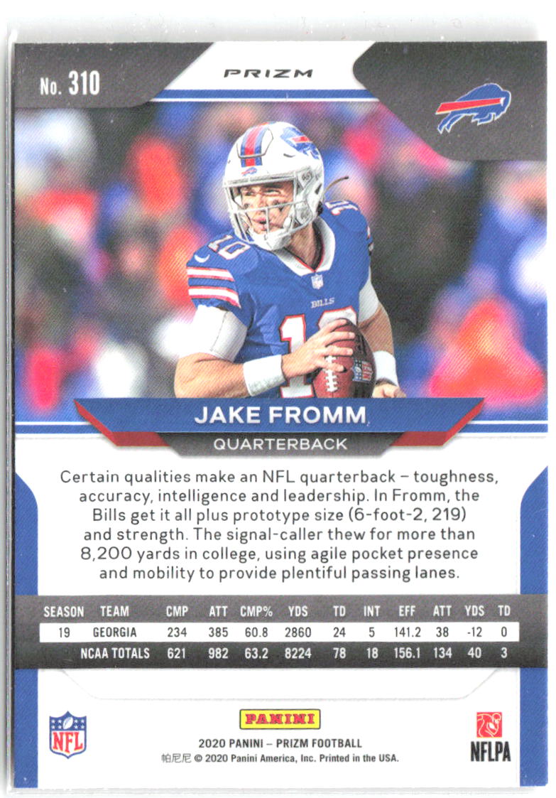 Jake Fromm Panini Prizm - Prizm Lazer 310 2020 Buffalo Bills